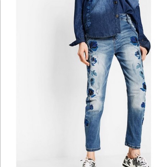 Desigual | Jeans | Desigual Exotic Floral Skinny Ankle Jeans | Poshmark